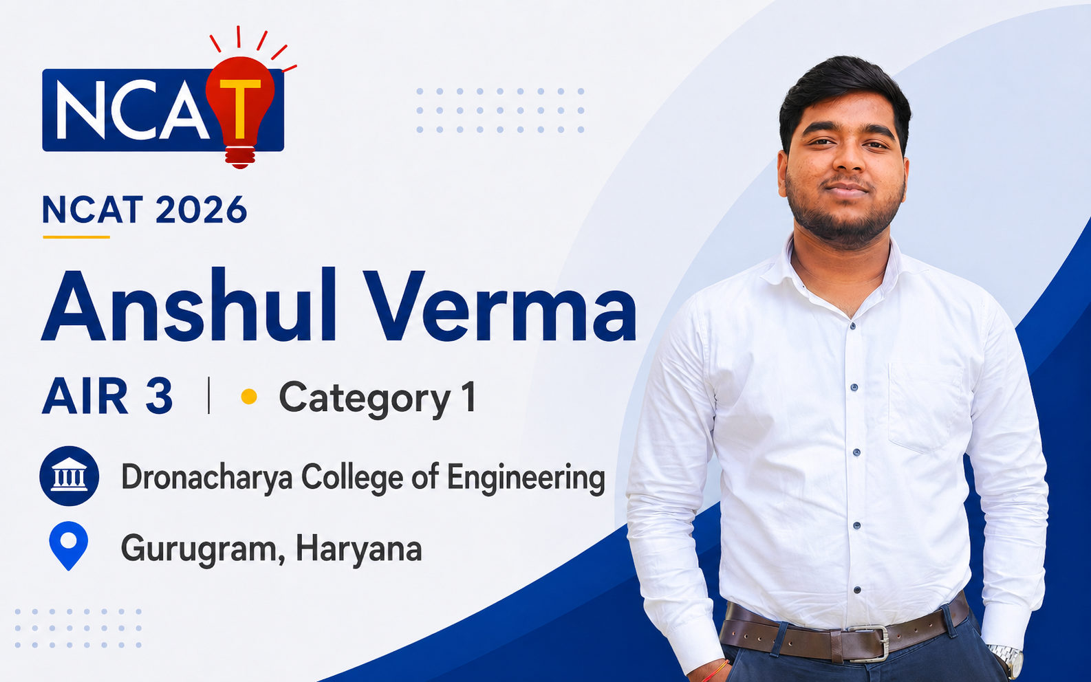 Anshul Verma - NCAT 2026 testimonial
